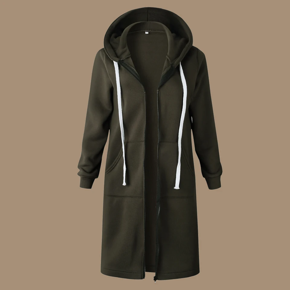 Теплая туника с длинным рукавом на молнии капюшоном шнурке Poleron Mujer розовая