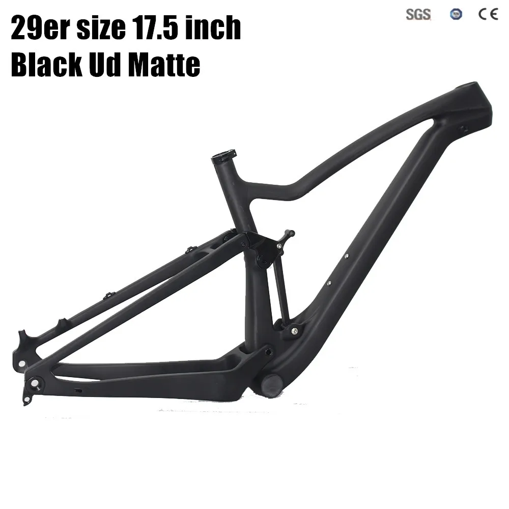 Полная подвеска углеродная 29er Boost горный велосипед fram китайская рама для горного велосипеда высокое качество 29er MTB - Цвет: Size 17.5 Black Matt
