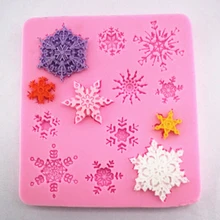 Силиконовая форма для помадки для снега, 1 шт., снежинка форма для печенья, торт сахарный поделка, декорирование снега, помадка, форма для рождественского зимнего декора