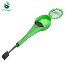 Горячее Силиконовое чайное ситечко встроенный плунжерный фильтр для кофе и чая Здоровый интенсивный вкус пластиковый многоразовый гаджет пресс чайный пакетик чайная посуда