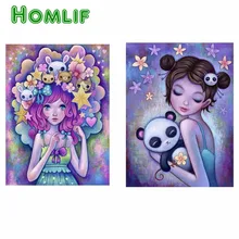 На заказ Алмазная картина eigen foto мультфильм девушка текст прошёл Сельский регион внимание бриллиантовый рисунок Рождество карты регион