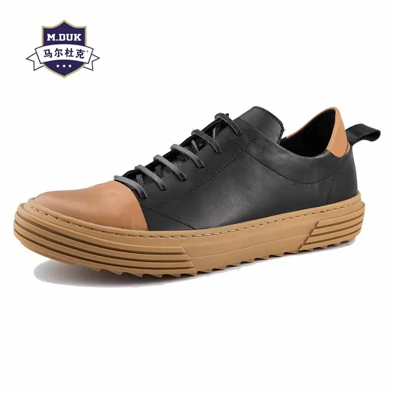 

spring autumn summer Genuine Leather men's casual shoes British retro men shoes all-match cowhide breathable sneaker male