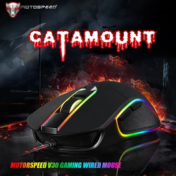 

Motospeed V30 USB Wired Optical USB 3.0 Gaming Mouse Catamount RGB Backlight 6 Buttons 3500DPI Ergonomic Gamer PC Computer Mouse