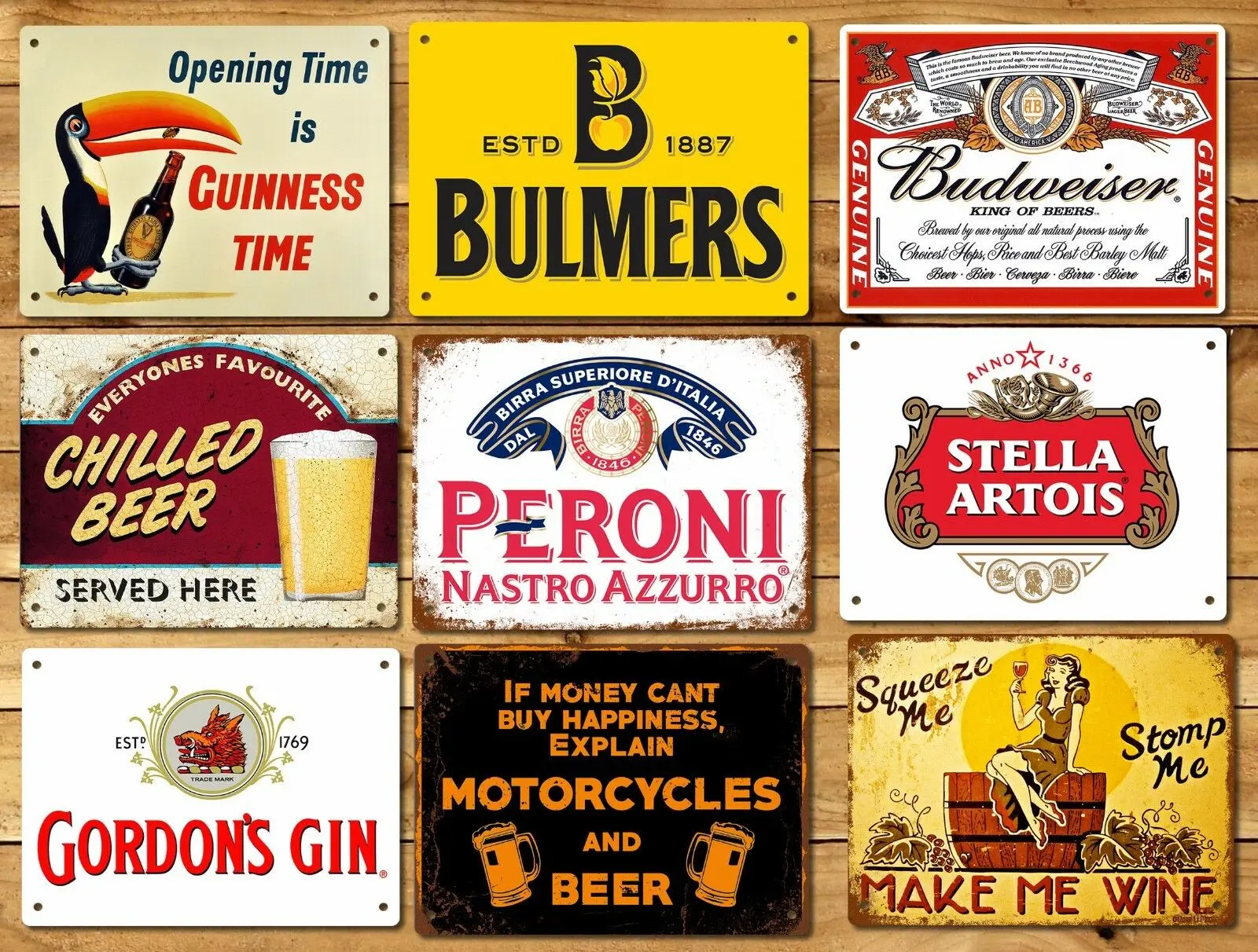 

Metal sign plaque vintage retro style Beer Peroni Gin Bar mancave 20x15cm