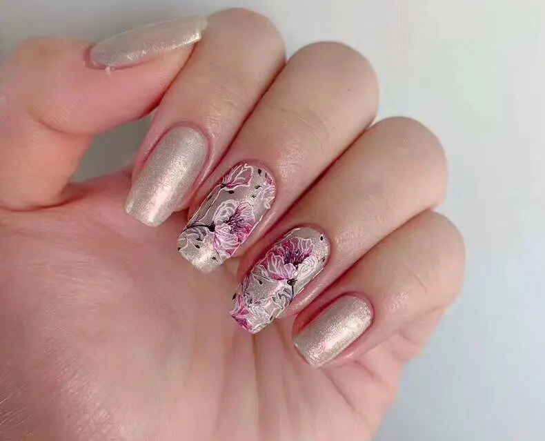 

1pc 3D flower Nail Sticker Embossed Flower Nail Water colorful Decals Empaistic Nail Water Slide Decals Fashion Nails#3D0021