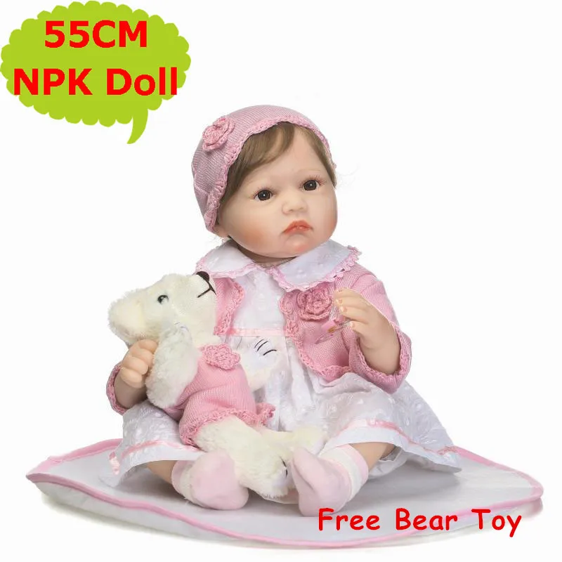 

55cm NPK Realistic Baby Reborn Doll Soft Silicone Bebe Reborn Menina Cloth Body Doll Toy Kids Bedtime Toy As Girls Birthday Gift