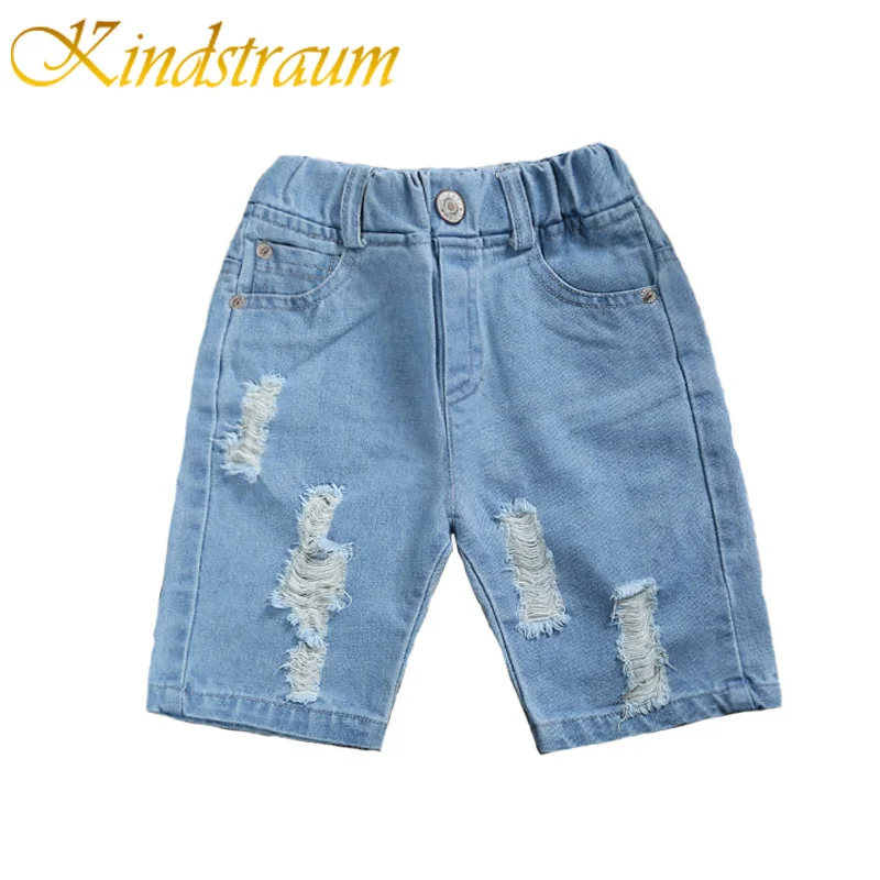 Kindstraum 2017 New Summer 12M 6Y Baby Ripped Denim Shorts Kids Jeans Shorts Casual Cotton Child