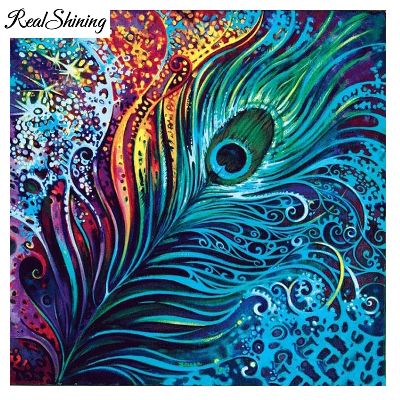

REALSHINING 5D,DIY,Diamond Embroidery,Peacock Feather Diamond Painting full square,Stitch Cross,Mosaic mazayka sticker FS2712