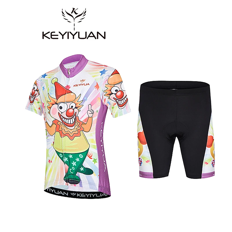 Keyiyuan Children Cycling Clothing Boys Girls Short Sleeve Jersey With