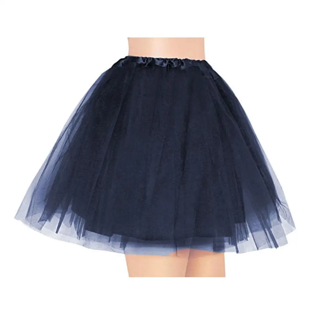

Women's Teen Adult Elastic 3 Layered Tutu Skirt Casual Ballet Dance Tulle Skirt Summer Loose Mesh Mini Skater Skirts