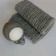 Капот одеяло набор Фотография реквизит, коренастый слой и вязать комплект с капором, новорожденный фото реквизит комплект, Новорожденный Фотография реквизит