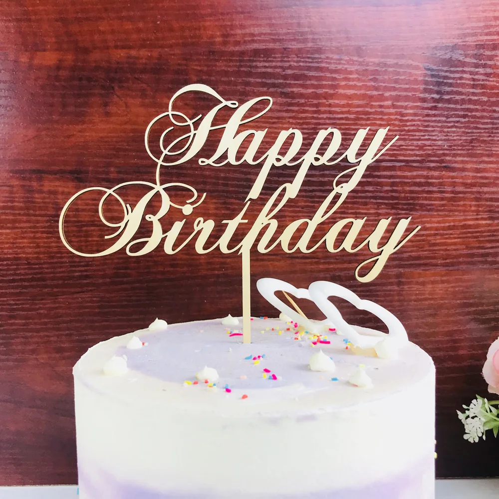 

Happy Birthday Cake Topper, Color wooden Birthday Party Cake topper Decoration Supplies,Unique Cake Topper ,as Birthday gift