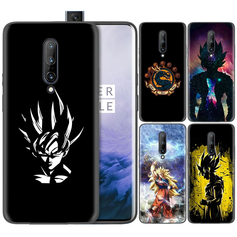 

Business Pattern Phone Black Rubber Soft Silicone Case Bag Cover for 1+ Oneplus 6T Cases 6 7 Pro 5G Fundas Dragon Ball Z Son