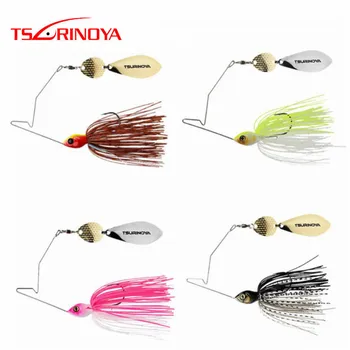 

TSURINOYA 4Pcs/Lot Rubber Jig Spinner Bait Head Weight 11g Fishing Lure Metal Spoon Buzzbait With Barbed Hook Para Pesca Leurres