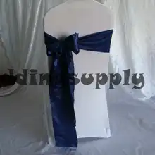 100 французский синий атласная лента для кресло Свадебные Чехлы для стульев пояс-кушак ленте стул для банкета