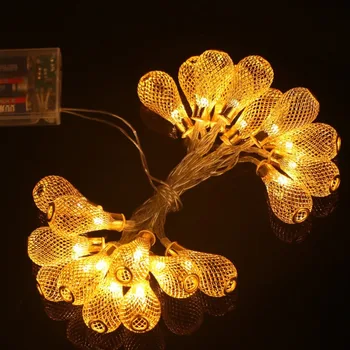 

20 LED Light String Hollow Mesh Lantern Battery Operated Copper Wire Christmas Decor Fairy Light for Home Wedding Party