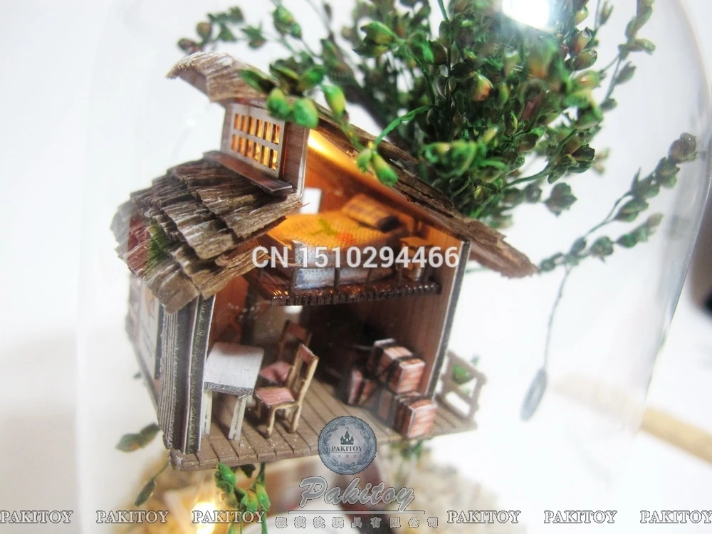 SC02 DIY Кукольный дом стеклянный шар Деревянный Мини ручной работы кукольный домик Миниатюрная игрушка Рождественский подарок