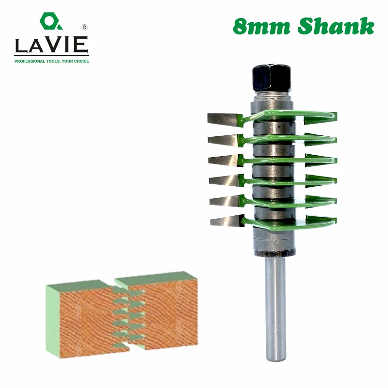 Vente LAVIE 1pc 8mm tige tout neuf 2 dents réglable doigt Joint routeur fraise Tenon qualité industrielle pour outil en bois MC02036
