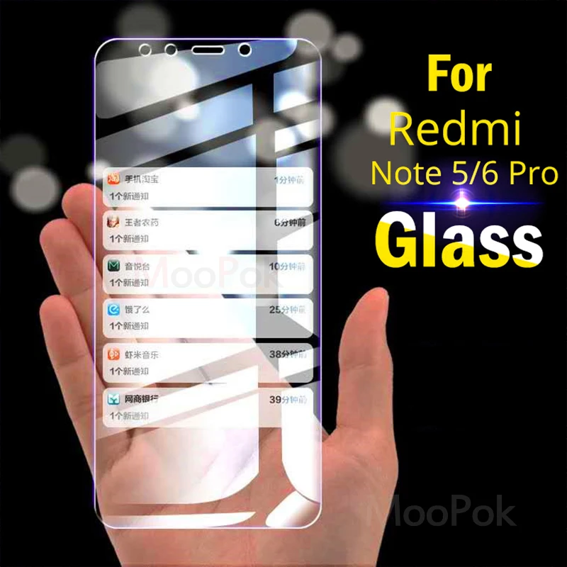 

MooPok 9H HD Tempered Glass For Xiaomi Redmi Note 5 Pro Transparent Protective Film For Redmi Note 6 Pro Note 5 6 Glass Film