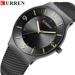 CURREN 8304 Топ люксовый бренд день дата светящиеся часы мужской серебряный Нержавеющая сталь Повседневное кварцевые часы Для мужчин