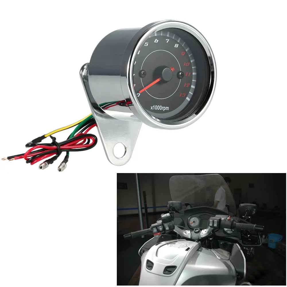 12 V Универсальный мотоциклетный Тахометр измерительный инструмент со светодиодной подсветкой 13 K RPM Shift аксессуары для мотоциклов