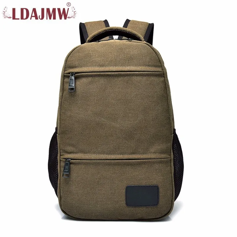 

LDAJMW Man's Canvas Backpack Shoulder Bag Male Casual Canvas Computer Backpack Large Capacity Fashion Travel Bag Student Bag
