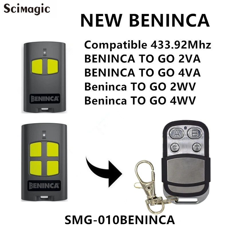 

BENINCA TO GO 2WV remote control transmitter fob BENINCA TO GO 4WV 433mhz remote garage rolling code