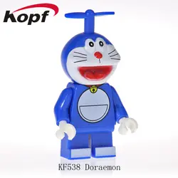 20 шт. KF538 строительные блоки мультфильм Цифры hello kitty Doraemon Микки Дейзи Дак куклы Действие кирпичи для детей KF6041