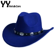Повседневная зимняя женская шапка винтажная Трилби кепка мужская Ковбойская шляпа Осенняя фетровая шляпа в стиле джаз Кепка Chapeus para os Ho для мужчин s YY17170