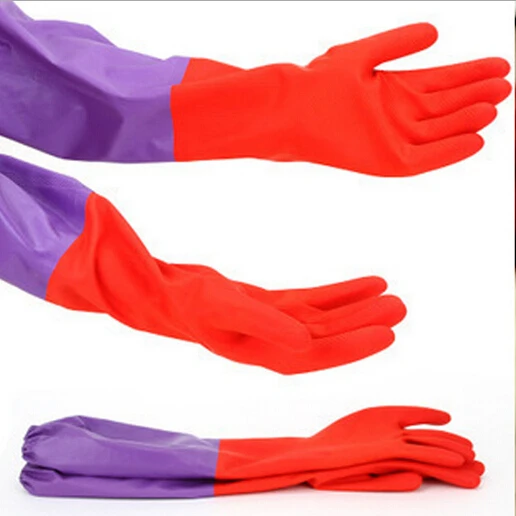 Thick Long Warm Rubber Household Latex Gloves Clean Dish Lengthen for