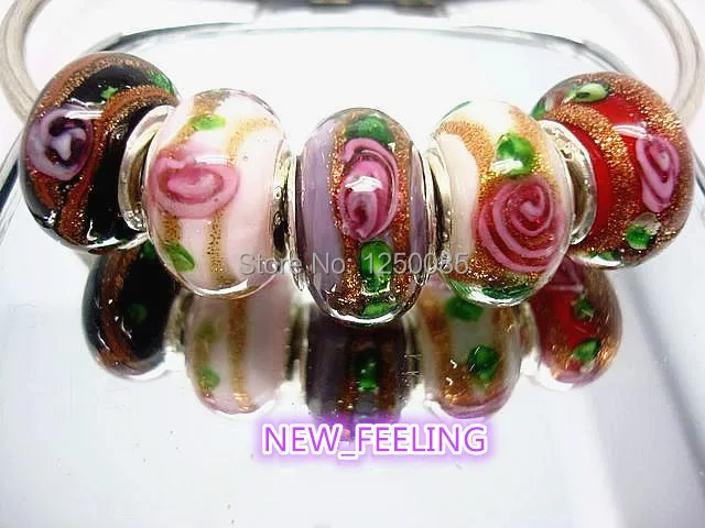 50 шт. красивые стеклянные бусины в виде цветов|european charms|lampwork glass beadsbeads fit |