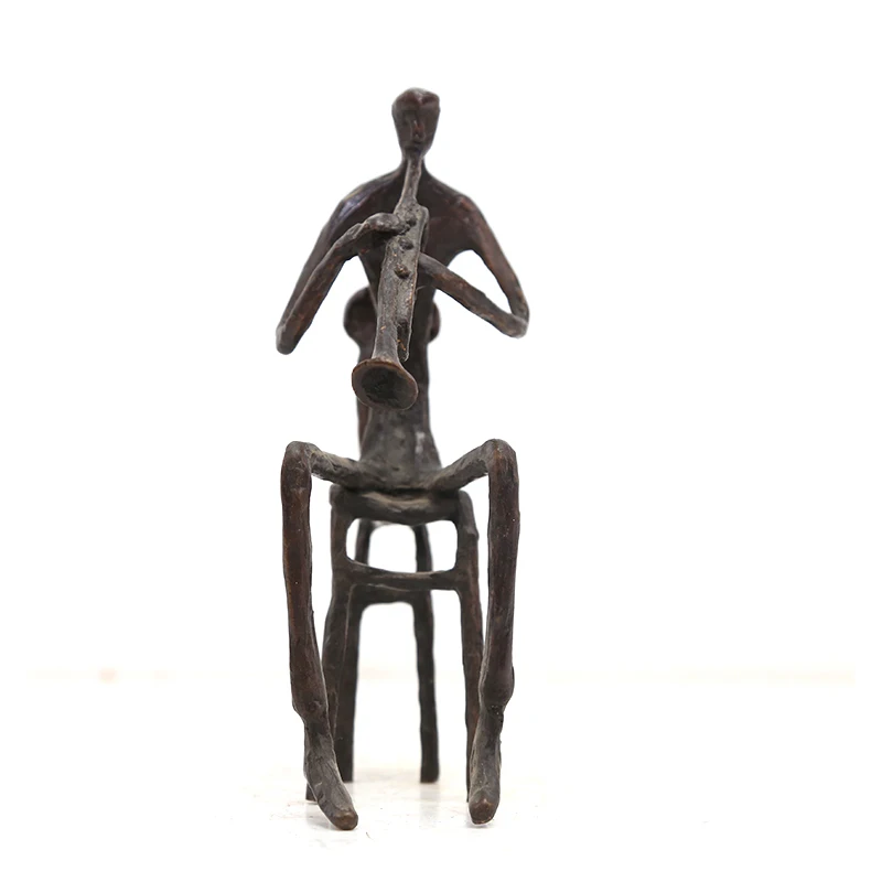 

Abstract art ornament bronze abstractive incredible music man play the trumpet statue sculpture