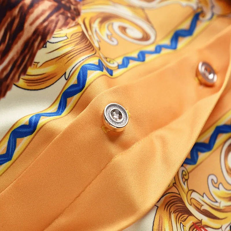 2018 Mens Hawaiian Gothic Shirt Men Homme Fashion Brand Cotton Luxury Fancy Shirts 3D Print Men Casual Slim Fit Tuxedo Shirts