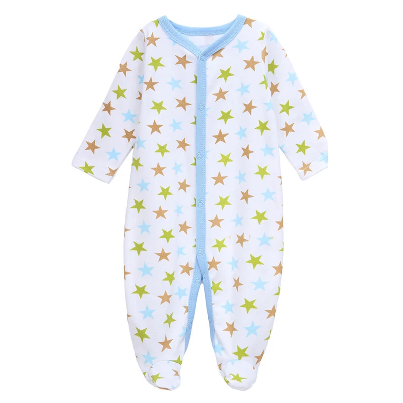 Детские Footies Одежда для девочек новорожденных облегающий костюм с длинными