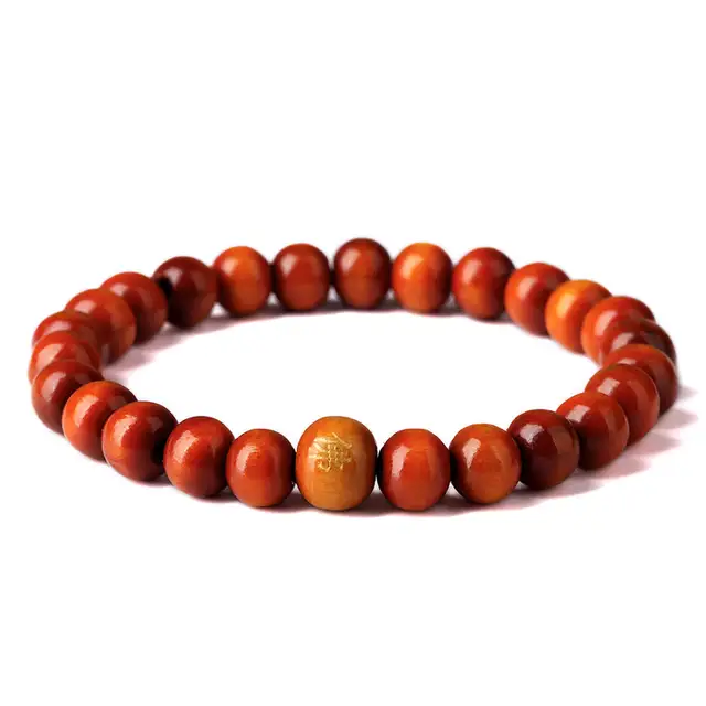 Hip Hop Prayer Bracelets Mens Women Red Wood Beads Buddha Phoebe Bracelets Mens Women Red Wood Beads