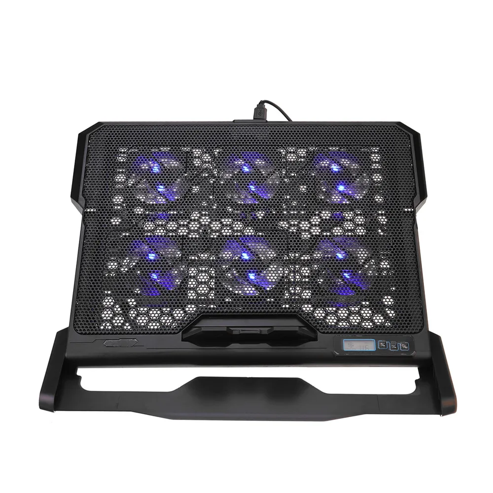 

12-15.6 Inch Laptop Cooling Pad Laptop Cooler USB Fan with 6 cooling Fans Light Notebook Stand for Laptop 2 USB Ports