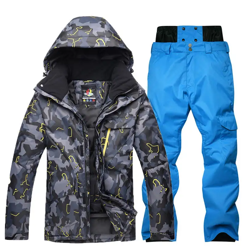 Мужская зимняя одежда, лыжный костюм, комплекты для спорта на открытом воздухе, специальная одежда для сноубординга, Водонепроницаемая дышащая лыжная куртка и зимние штаны