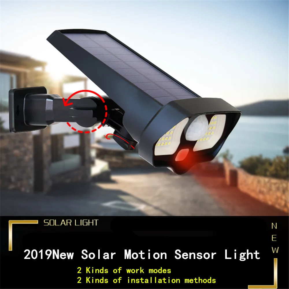 Levou ao ar Solar de Parede Sensor de Movimento Infravermelho à Prova Água do Jardim 44 do Modo de Trabalho Livre Solar Lâmpada Sensor d' Caminho 2019new 2 Luz Pir 2 Cheap Lâmpadas solares