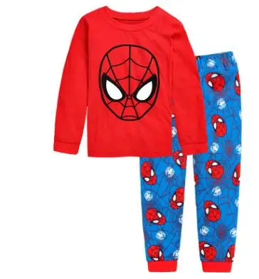 Новые брендовые пижамы для маленьких девочек, детские осенние пижамные комплекты хлопковое ночное белье с длинными рукавами для девочек детская повседневная одежда Человека-паука, костюмы