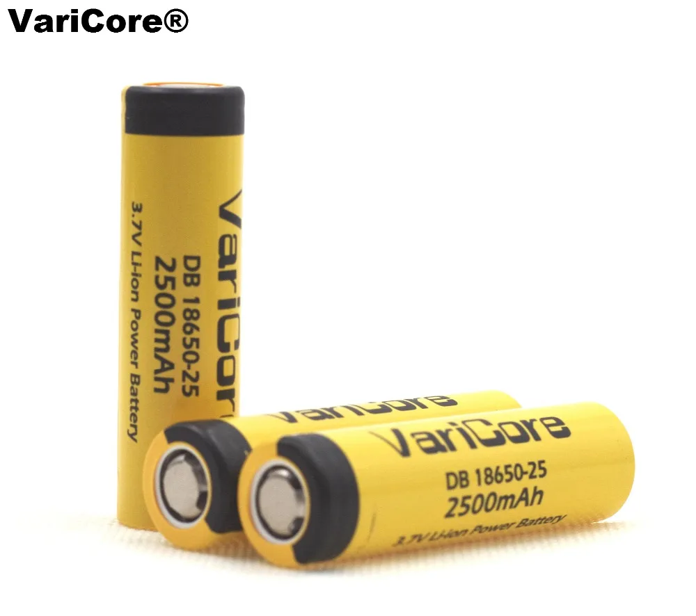 3 шт. varicore 100% оригинал 18650 2500 мАч Li-lon Перезаряжаемые Батарея 3,6 В Мощность 20A разряда для электронной сигареты батареи