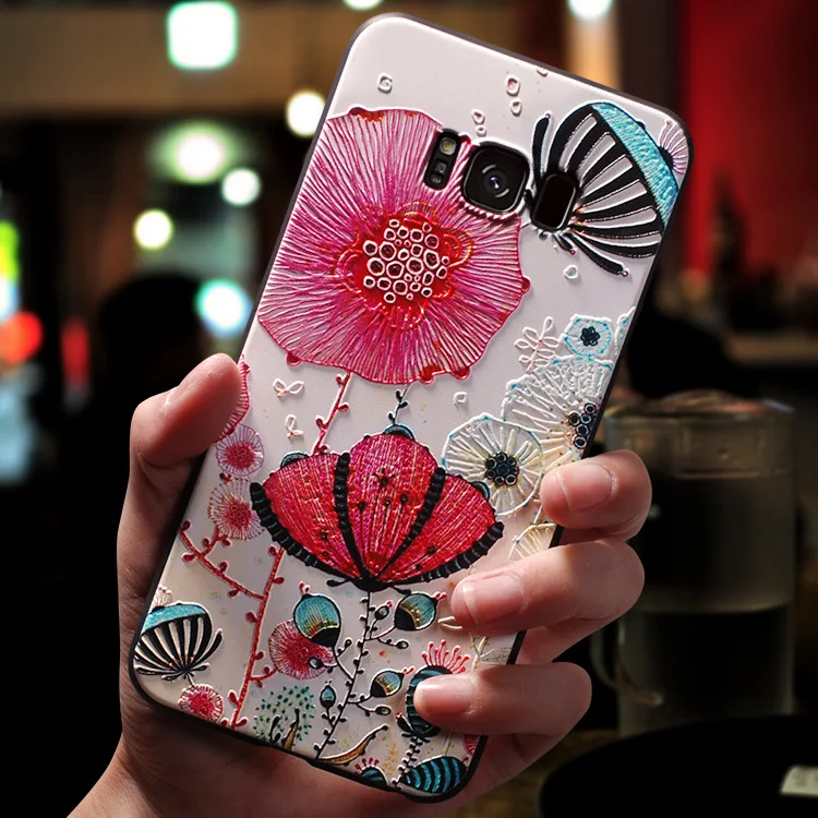 

3D Flower Emboss Soft TPU Case For Samsung Galaxy J7 J5 J3 J4 J6 Plus J8 A7 S8 S9 A6 A8 Plus 2018 2017 2016 S7 Note 8 Case Coque