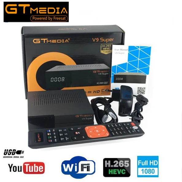 10 шт./лот GTMEDIA V9 супер спутниковый ТВ приемник DVB S2 Поддержка Встроенный Wi Fi