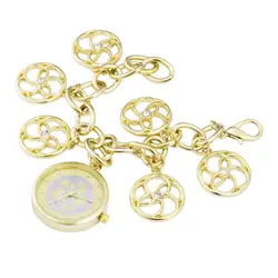 Дамы Цвет серебристый, золотой наручные часы браслет-цепочка, круглый циферблат Японии movt кварцевые часы, Для женщин наручные часы