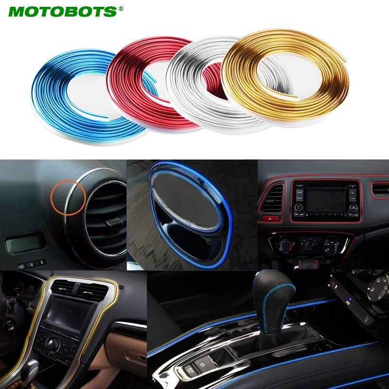 

MOTOBOTS 1X 300m/Roll Car Interior Dashboard Panel Gap Flexible Embedded Edge Gap Line Point Molding Garnish red,blue,gold #4017