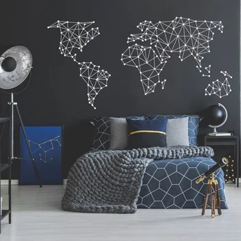 

Modern vinyl Wall sticker Geometric World Map decal Office Living Room Bedroom child Interior home decoration accessories G314
