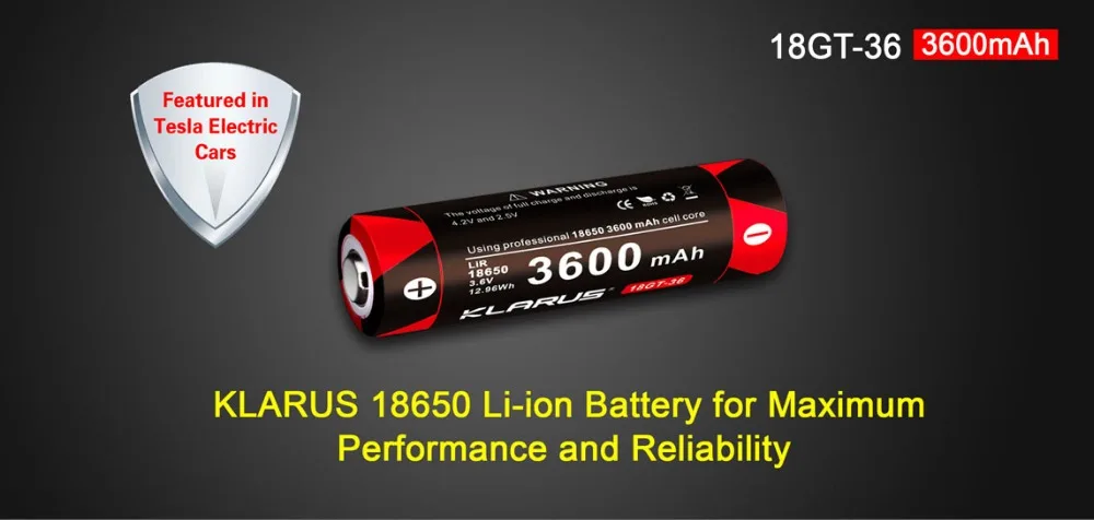 2 шт KLARUS 18650 3600mAh 18GT-36 3,6 V литий-ионная батарея Высокая производительность 18650 li батарея