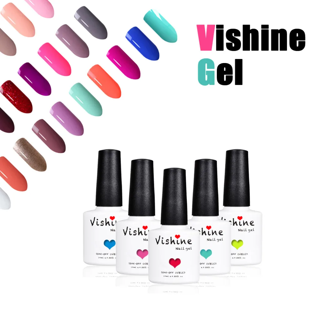 Vishine LED UV Nail Gel Polish Long lasting Soak off Gel Polish Dried LED UV Lamp Gel Nail