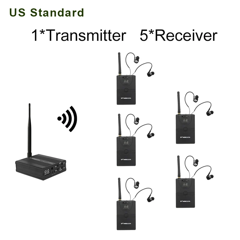2,4 GHz цифров Беспроводной монитор Системы 1 передатчик 1/5/10 приемники наушники-вкладыши этап профессионального аудио монитор Системы# s0 - Цвет: US 1T 5 Receivers