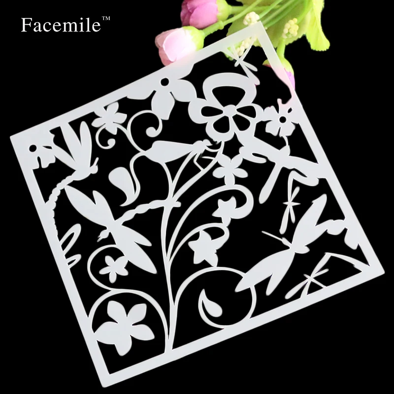 

Free Shipping DIY Album Masking Spray Painted Template Rose Flower Scrapbooking Tool Card Drawing Stencils Laser Cut Template