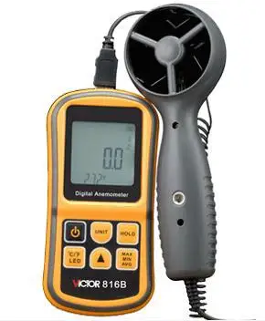 

100% Authentic VICTOR 816B Digital Anemometer, Air Wind speed Temperature measure Meter with CASE, VC FLUKE 925